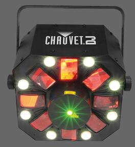 Chauvet Lighting - 3-in-1 Derby, Laser and Strobe Effect w/ ILS, DMX Control & Automated/Sound-activated Programs & D-Fi USB Compatibility