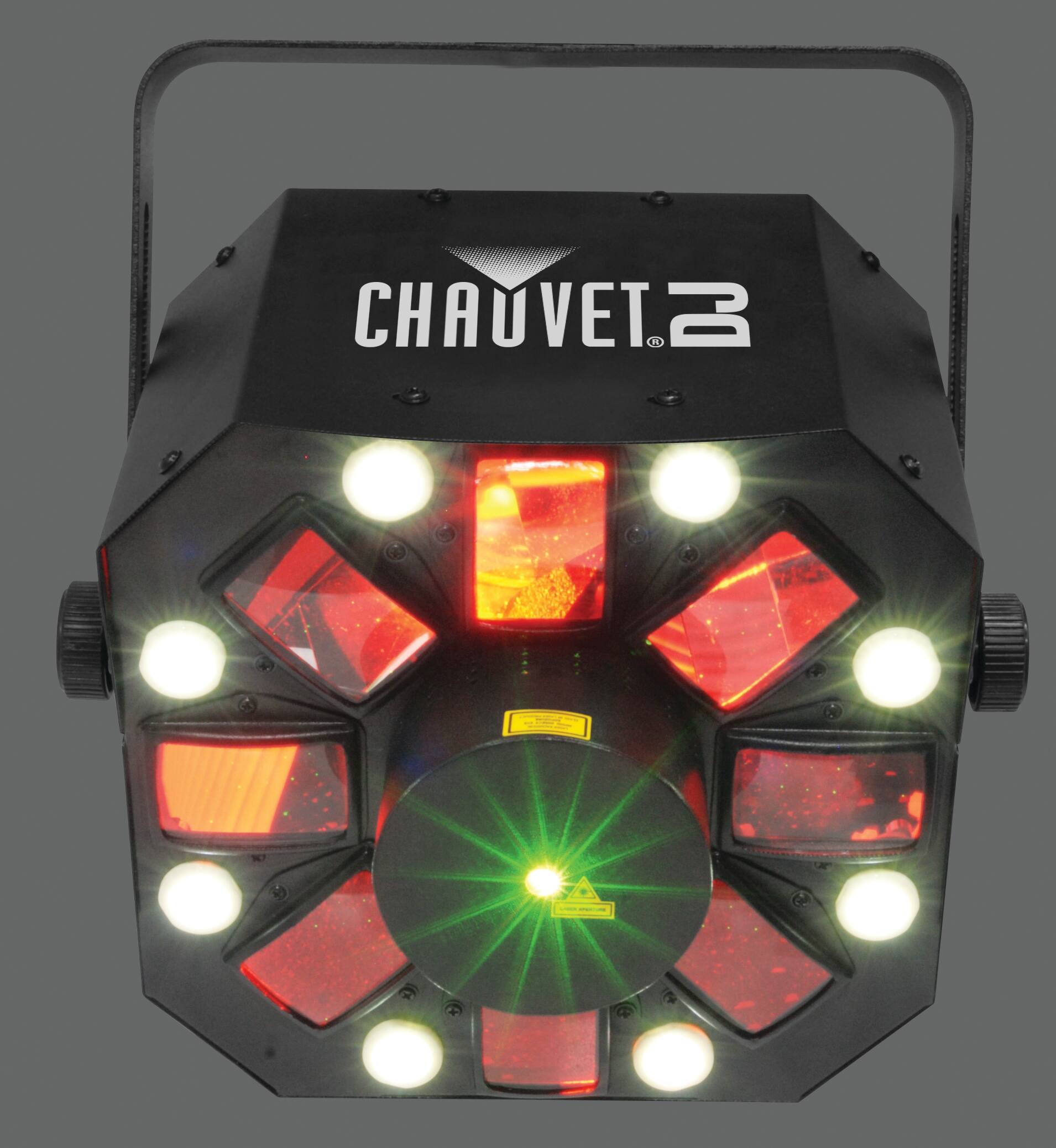 Front. Chauvet Lighting - 3-in-1 Derby, Laser and Strobe Effect w/ ILS, DMX Control & Automated/Sound-activated Programs & D-Fi USB Compatibility.