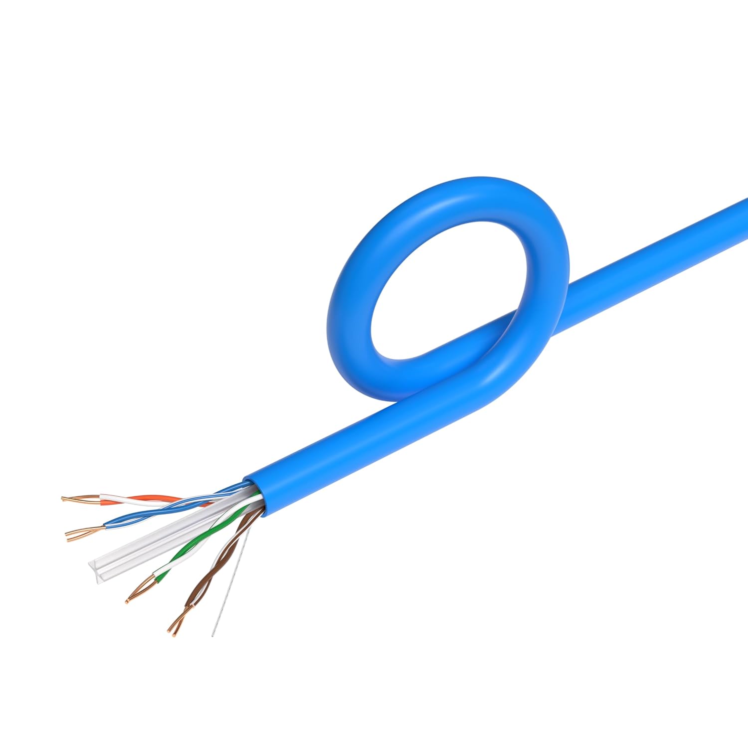 Alt View 2. Cables Direct Online - CAT6 1000FT Plenum CMP Ethernet Cable 550MHz 23AWG UTP RJ45 LAN Bulk Network Wire CCA Copper Clad Aluminum, Blue.