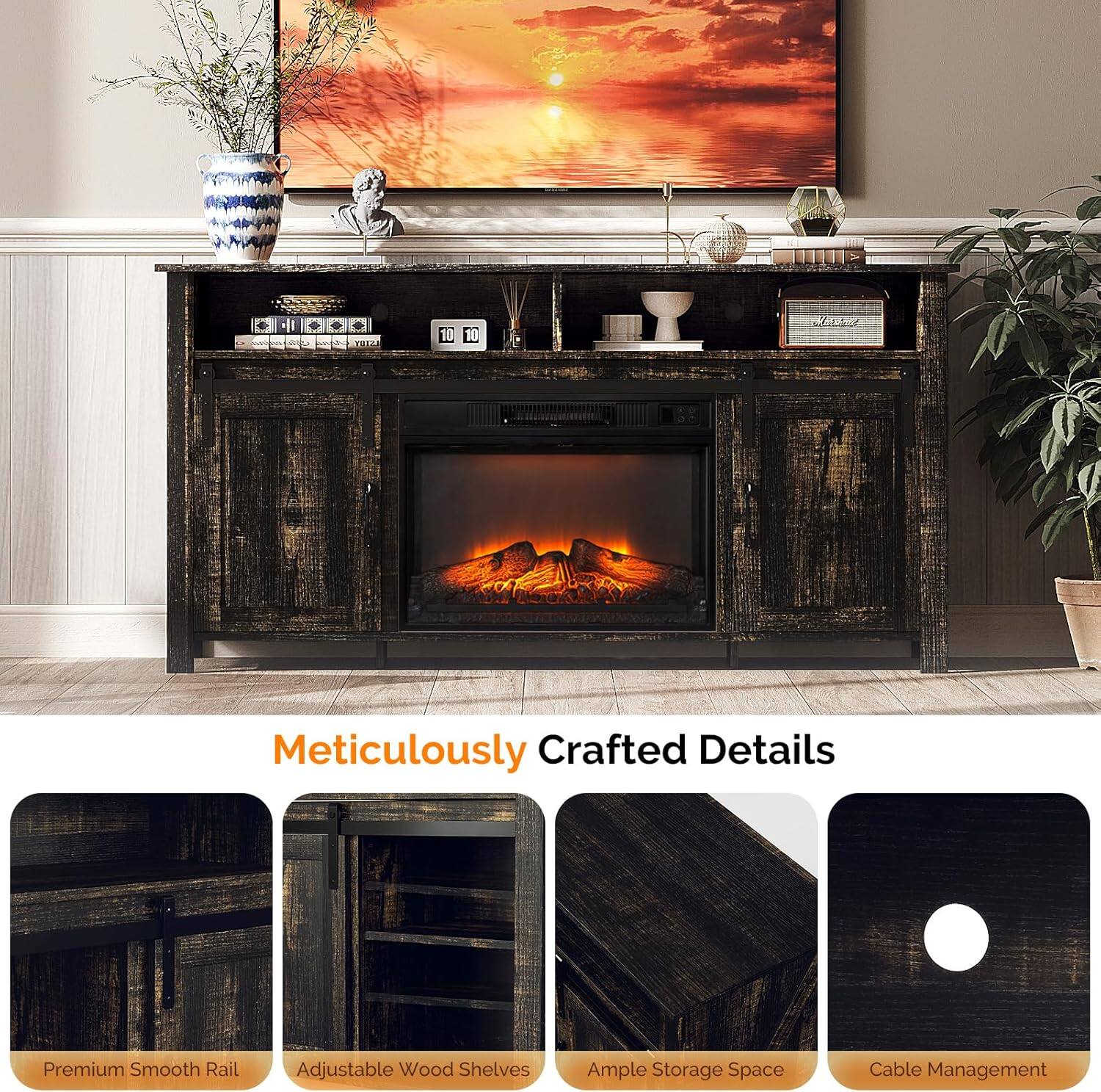 Meticulously Crafted Details

Premium Smooth Rail

Adjustable Wood Shelves

Ample Storage Space

Cable Management