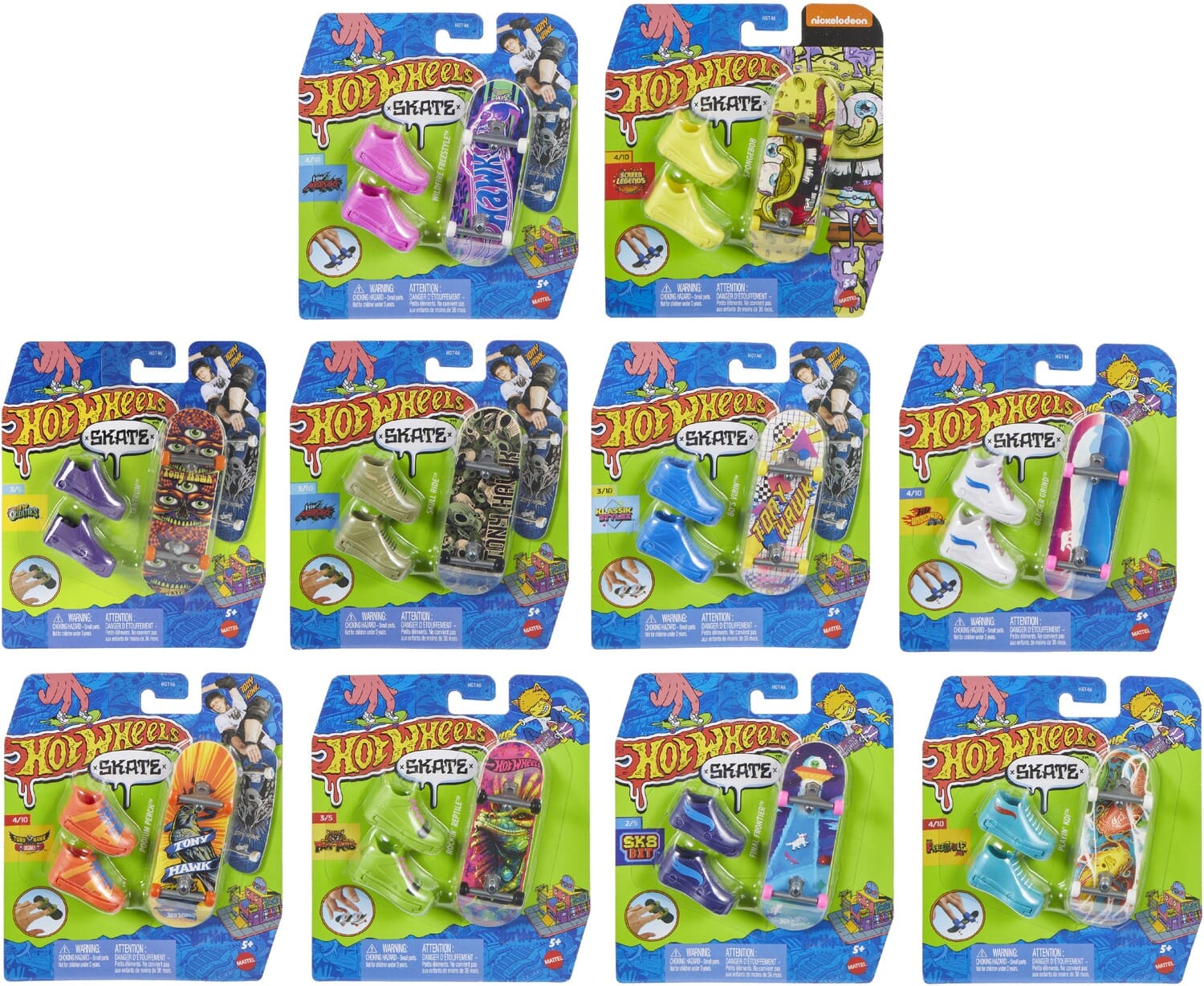 Mattel - Hot Wheels Skate Board & Shoe 16-Piece C Assortment - COLLECTIBLES - Multicolor