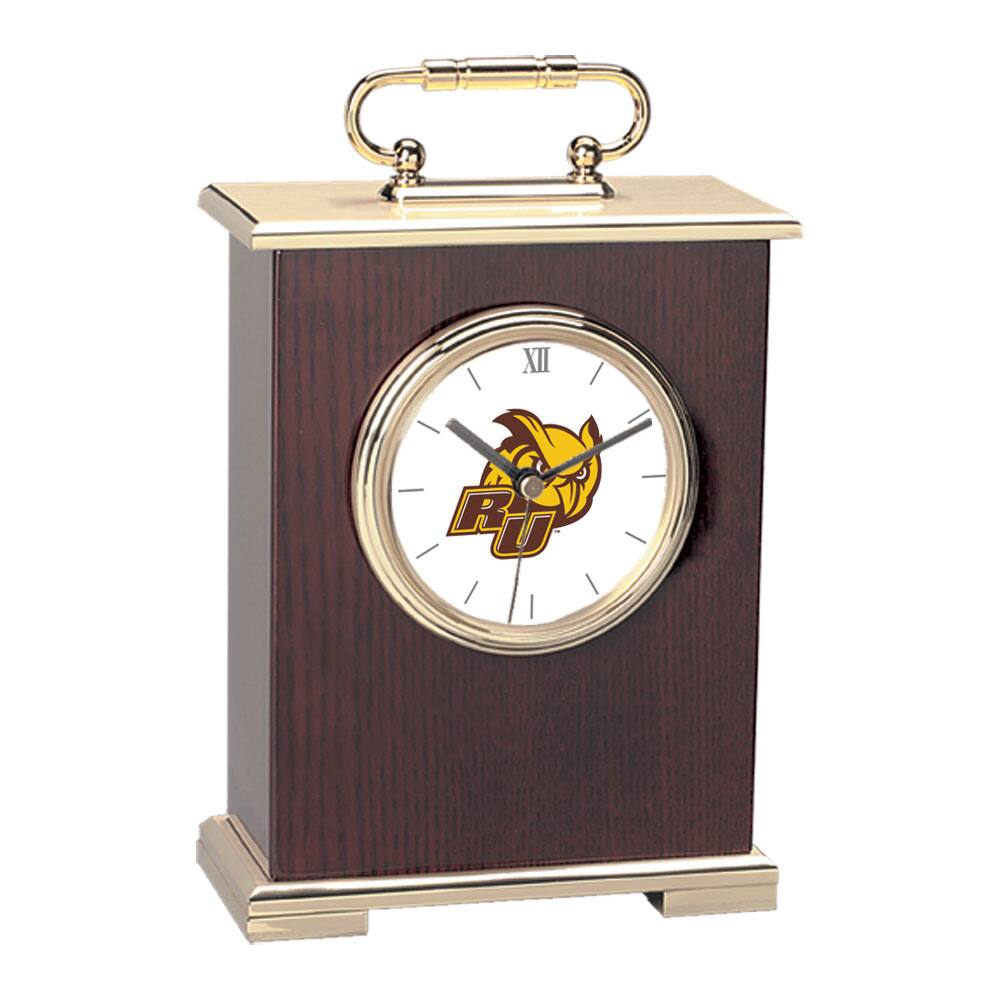 Front. Jardine - Rowan Profs Primary Team Logo Carriage Clock - Gold.