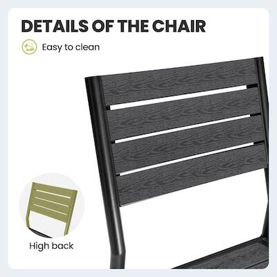 DETAILS OF THE CHAIR

- Easy to clean
- High back