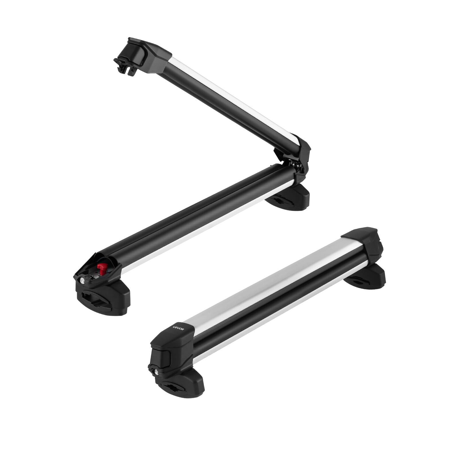 Alt View 5. VEVOR - Ski & Snowboard Roof Rack, Carry up to 6 Pairs of Skis or 4 Snowboards, 2PCS Aluminum Universal Car Roof Rack Top Holder - Black.