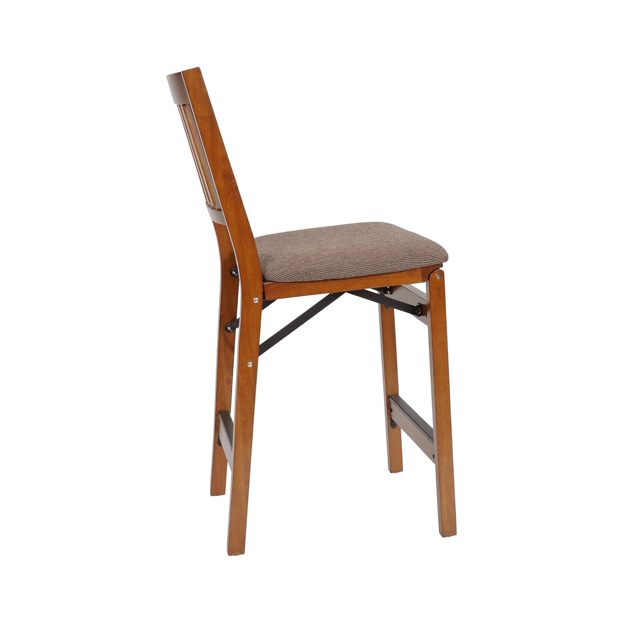 Alt View 5. Stakmore - Stakmore Arts & Crafts Folding Counter Stool, Espresso Frame with Espresso Bonded Leather - Espresso.