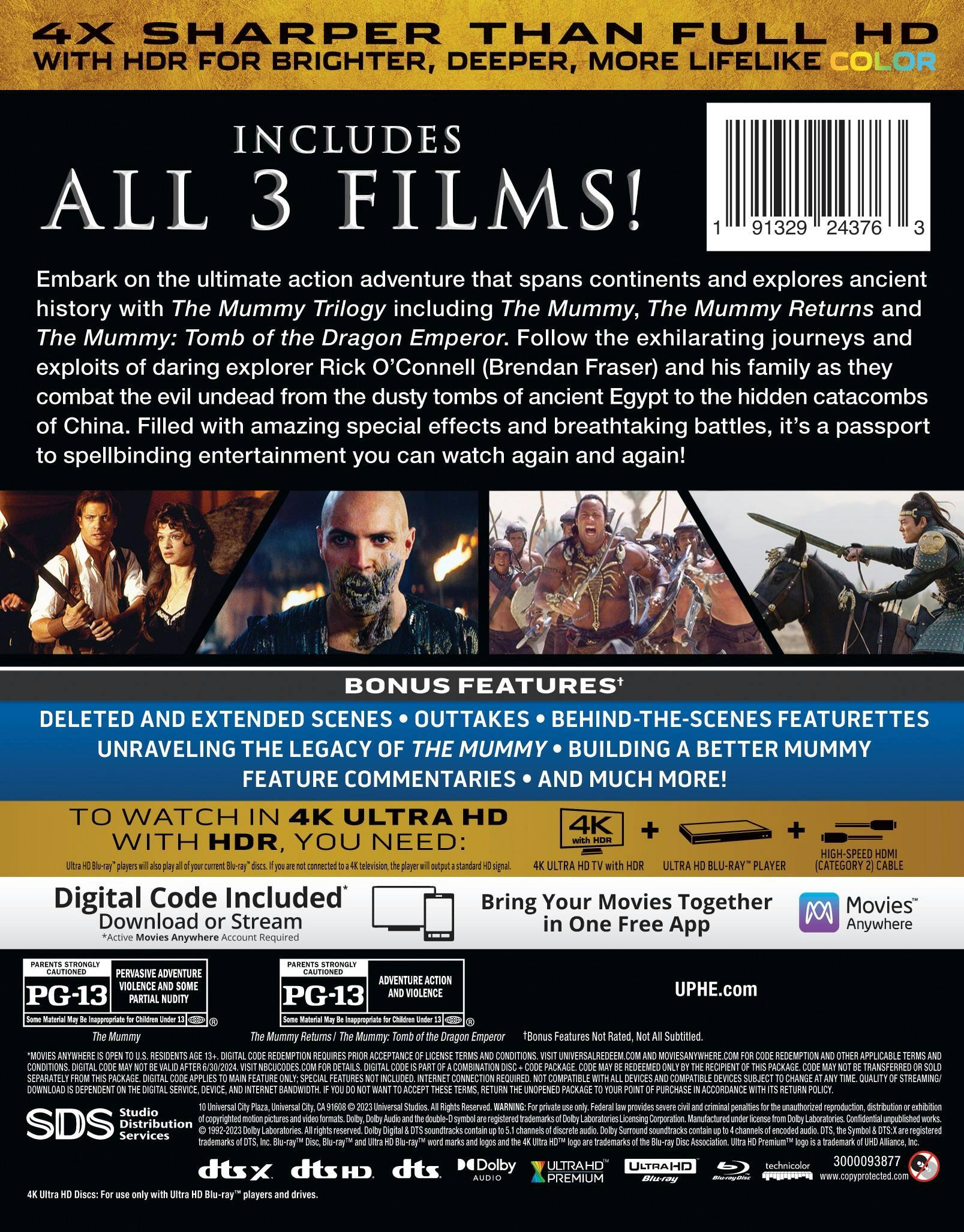 Back. The Mummy Trilogy (4K Ultra HD + Blu-ray (Boxset)) [UHD].