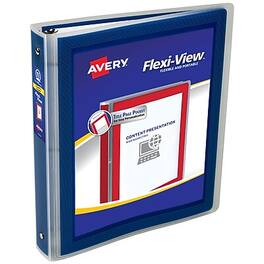 Avery - Flexi-View Heavy Duty 1 1/2" 3-Ring View Binders - Navy Blue