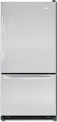 Front Standard. Whirlpool - Gold 21.9 Cu. Ft. Bottom-Mount Refrigerator - Stainless-Steel.