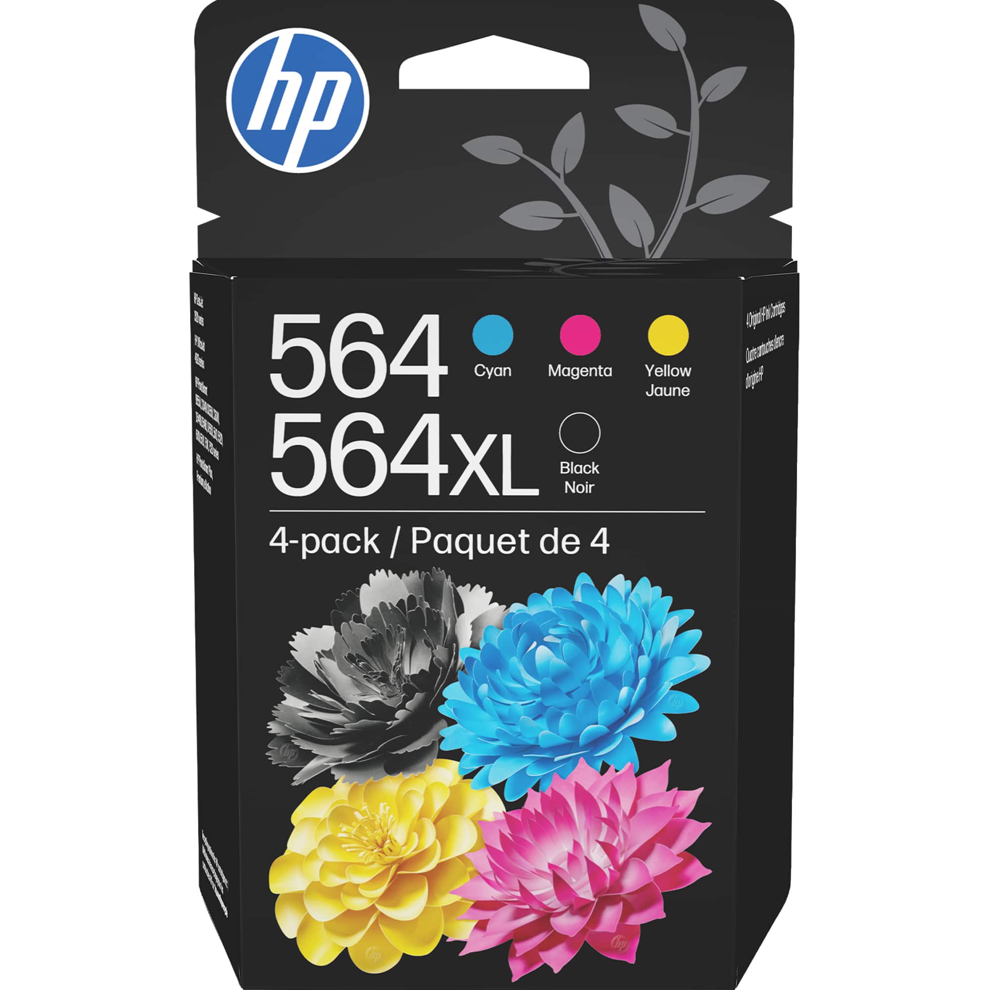 hp 564 Cyan Magenta Yellow Jaune 564XL Black Noir 4-pack / Paquet de 4