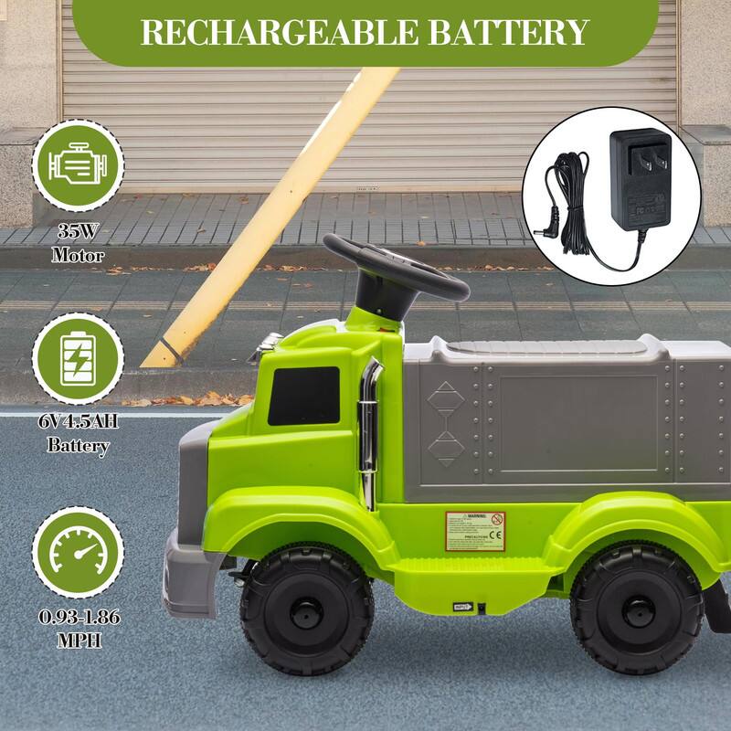 RECHARGEABLE BATTERY

- 35W Motor
- 6V 4.5AH Battery
- 0.93-1.86 MPH