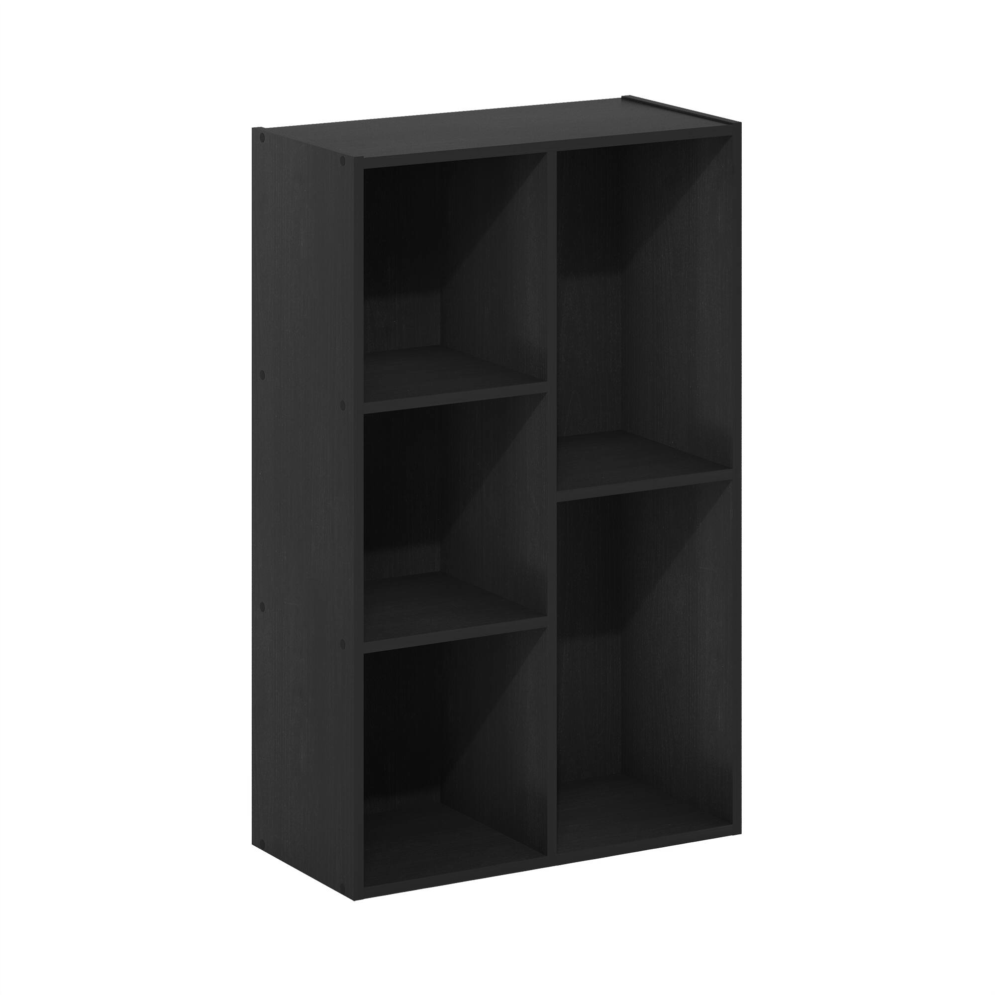 Alt View 1. HOMLUX - 5-Cube 31.5" Wooden Reversible Bookcase Standing Bookshelf Storage Organizer Bookshelves for Office Living Room, Black - Black.