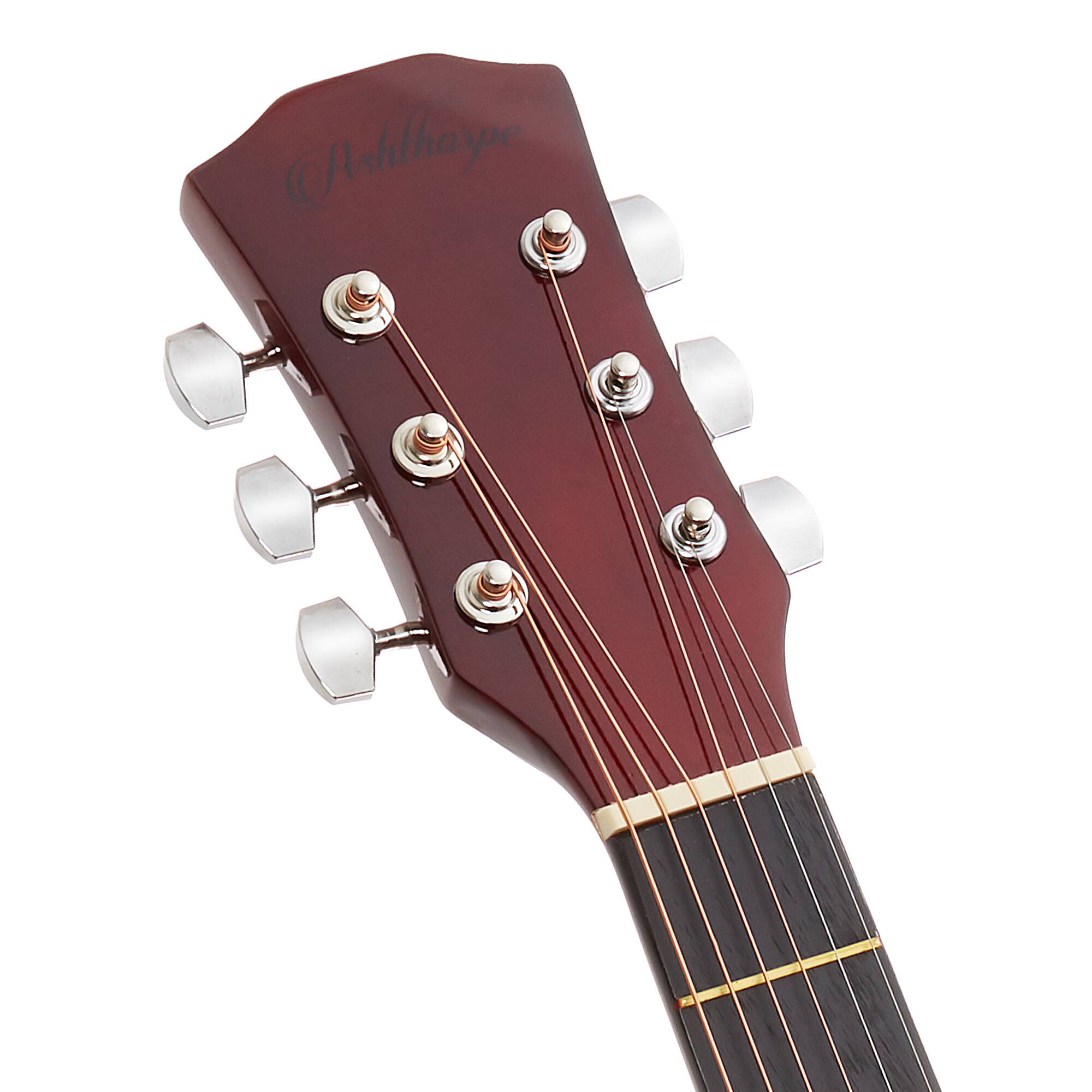 Alt View 2. Ashthorpe - 41-in Beginner Cutaway Acoustic Guitar Package with Gig Bag - Red.