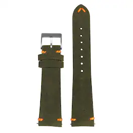 StrapsCo - Everyday Suede Watch Band Strap For Apple Watch - 44mm/45mm/46mm/49mm - Green & Orange