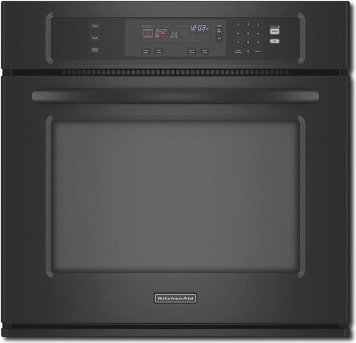 Front Standard. KitchenAid - 27" Built-In Single Electric Wall Oven - Black.
