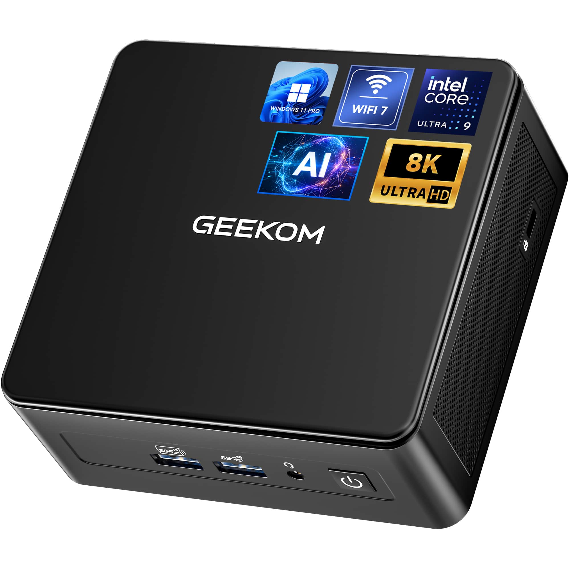GEEKOM - IT15 AI Mini PC, 15th Gen Intel Core Ultra 9 285H, 32GB DDR5 RAM& 1TB NVMe PCIe Gen4*4 SSD, Window 11 Pro Pre-installed - Black