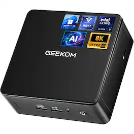 GEEKOM - IT15 AI Mini PC, 15th Gen Intel Core Ultra 9 285H, 32GB DDR5 RAM& 1TB NVMe PCIe Gen4*4 SSD, Window 11 Pro Pre-installed - Black