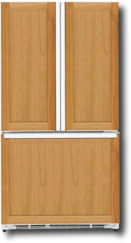 Front Standard. GE - 20.9 Cu. Ft. Counter-Depth Side-by-Side Refrigerator with Bottom-Mount Freezer - Other/White-on-White.