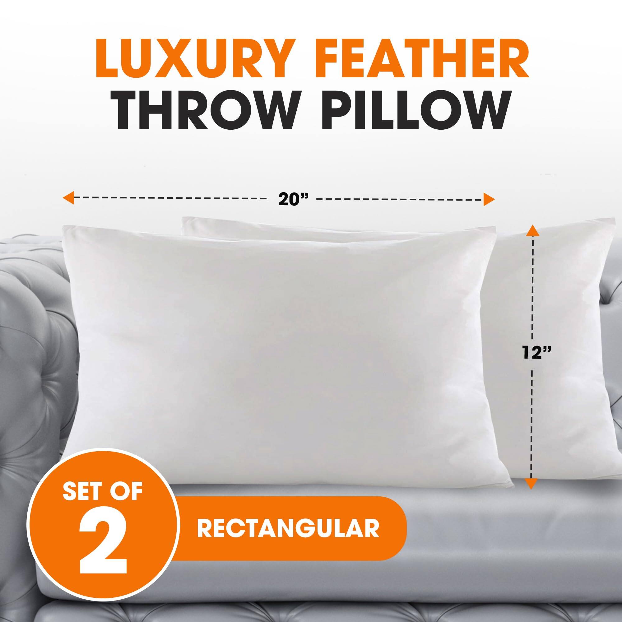 LUXURY FEATHER THROW PILLOW  
20" x 12"  
SET OF 2 RECTANGULAR