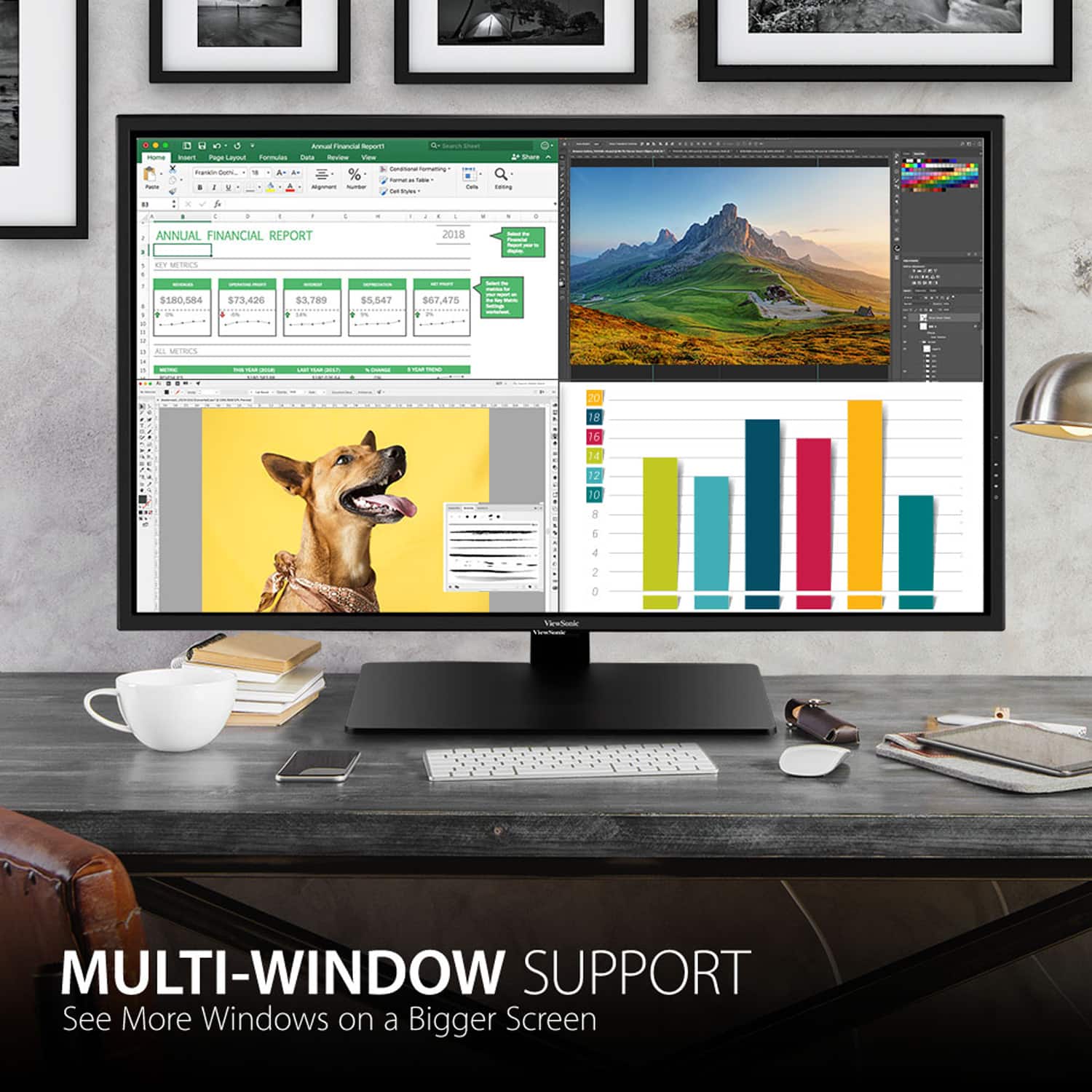 Angle. ViewSonic - VX4381-4K 42.5" LCD 4K UHD Monitor with HDR (DisplayPort USB, HDMI) - Black.