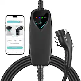 Lectron - J1772 Level 2 NEMA 14-50 WiFi Electric Vehicle (EV) Charger-up to 40A- 16' - Black