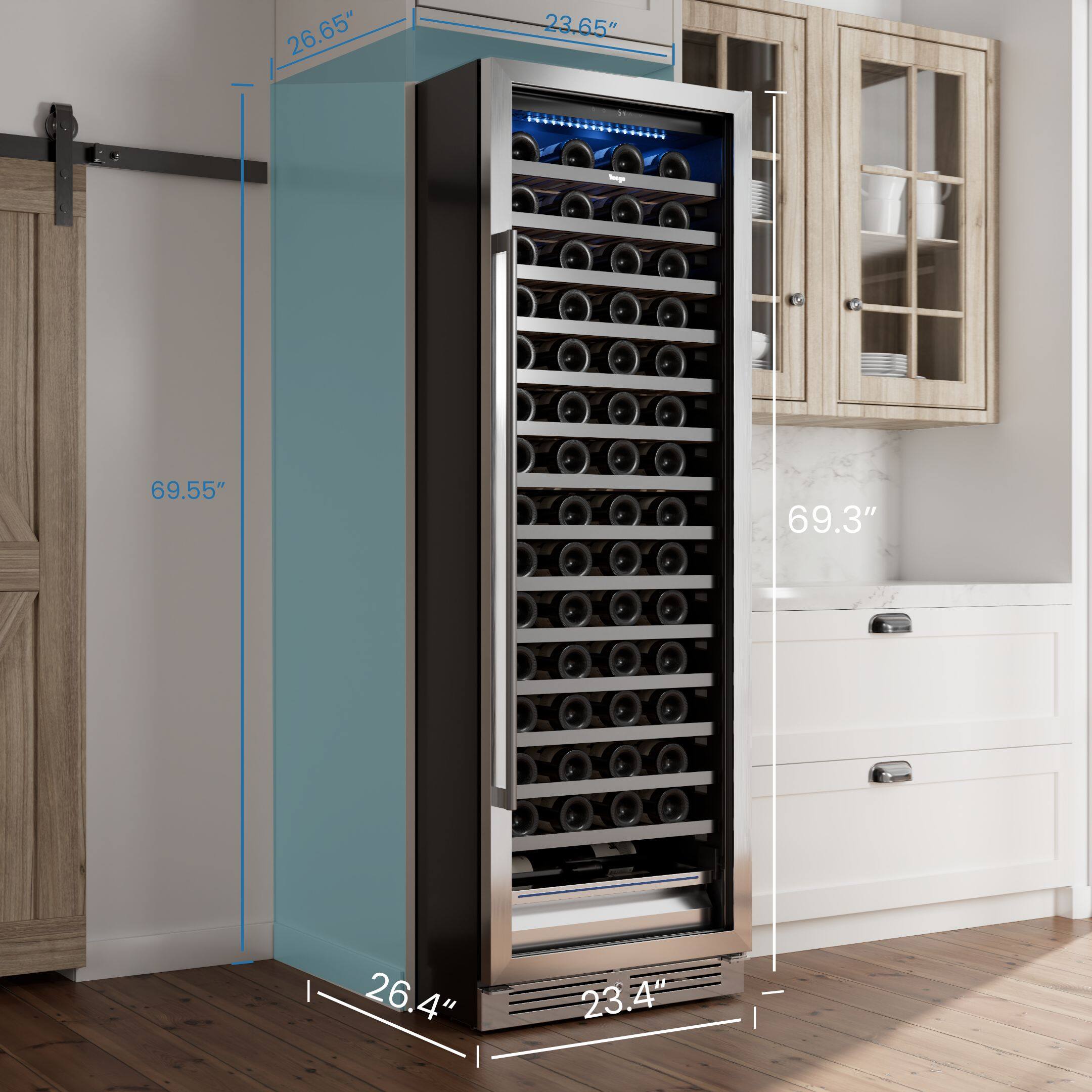 26.65"  
23.65"  
69.55"  
69.3"  
26.4"  
23.4"