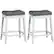 Front. Gymax - Gymax Set of 2 Nailhead Saddle Bar Stools 24'' Counter Stools White with Grey Cushion - as pic.