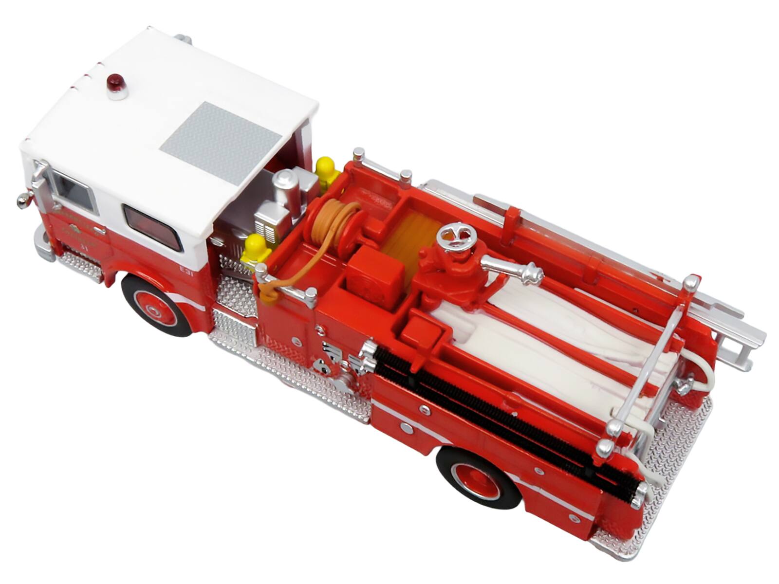 Alt View 5. Iconic Replicas - 1974 Ward LaFrance Fire Engine "San Francisco Fire Dept – Engine 31" Red w/White Top 1/87 (HO) Model by Iconic Replicas.