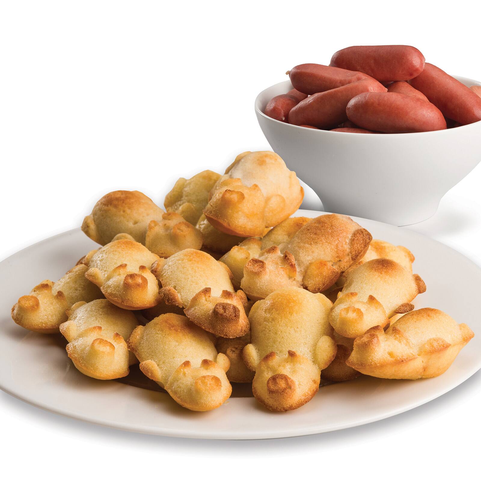 Alt View 5. MOBI - 12 Pigs in a Blanket Silicone Snack Mold, Little Pigs in Blankets - Pink.