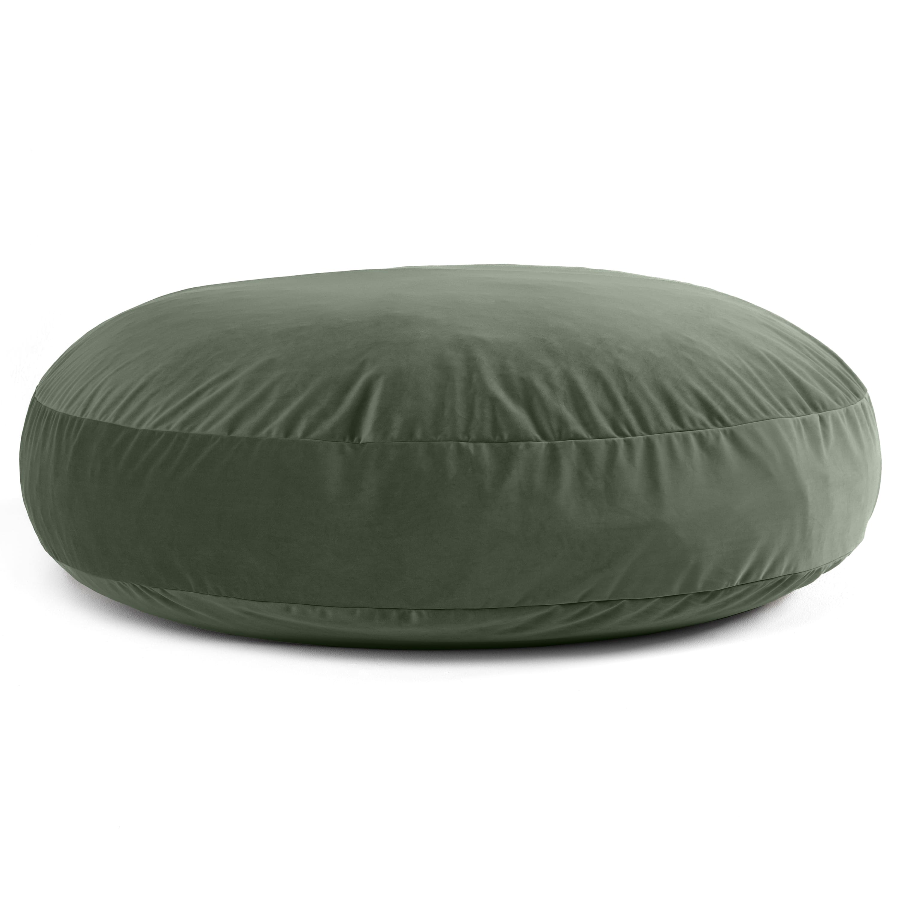 Jaxx - 6 Foot Cocoon - 2-in-1 Convertible Bean Bag Bed & Large Bean Bag Chair for Adults, Premium Lush Velvet - Green - Lush Velvet Green