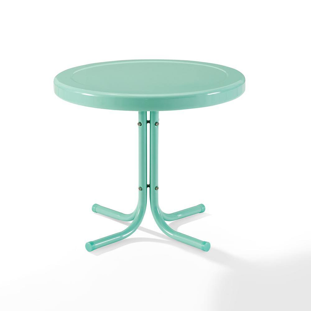 Crosley Furniture Griffith Retro Outdoor Side Table Aqua Gloss ...