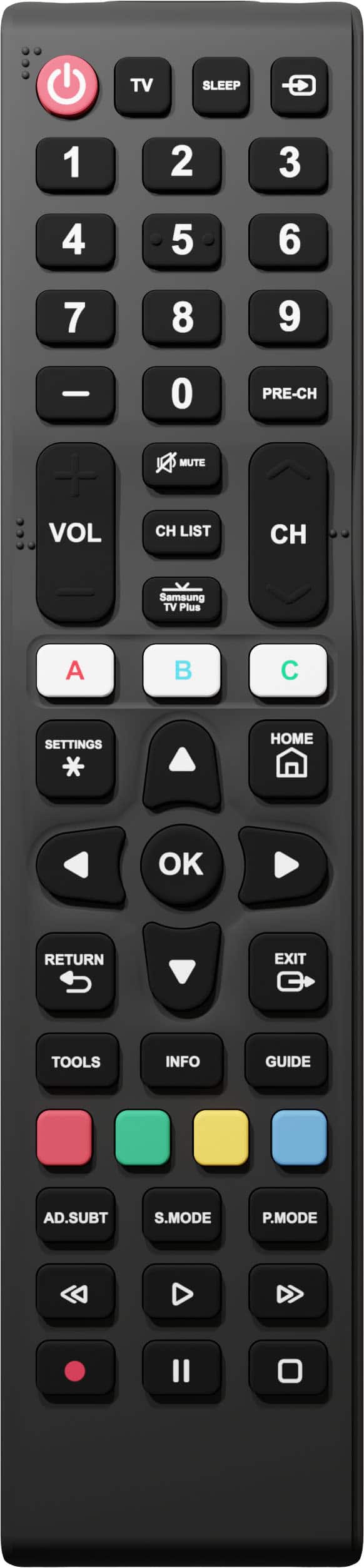 Insignia™ - Replacement Remote for Samsung TVs - Black