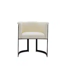 Manhattan Comfort - Corso Modern Metal Vegan Leather Dining Chair - Cream