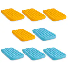 Intex - Cozy Kidz Bright & Fun-Colored Inflatable Air Bed w/ Carry Bag (8 Pack) - Blue or orange