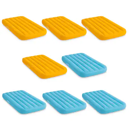 Front. Intex - Intex Cozy Kidz Bright & Fun-Colored Inflatable Air Bed w/ Carry Bag (8 Pack) - Blue or orange.