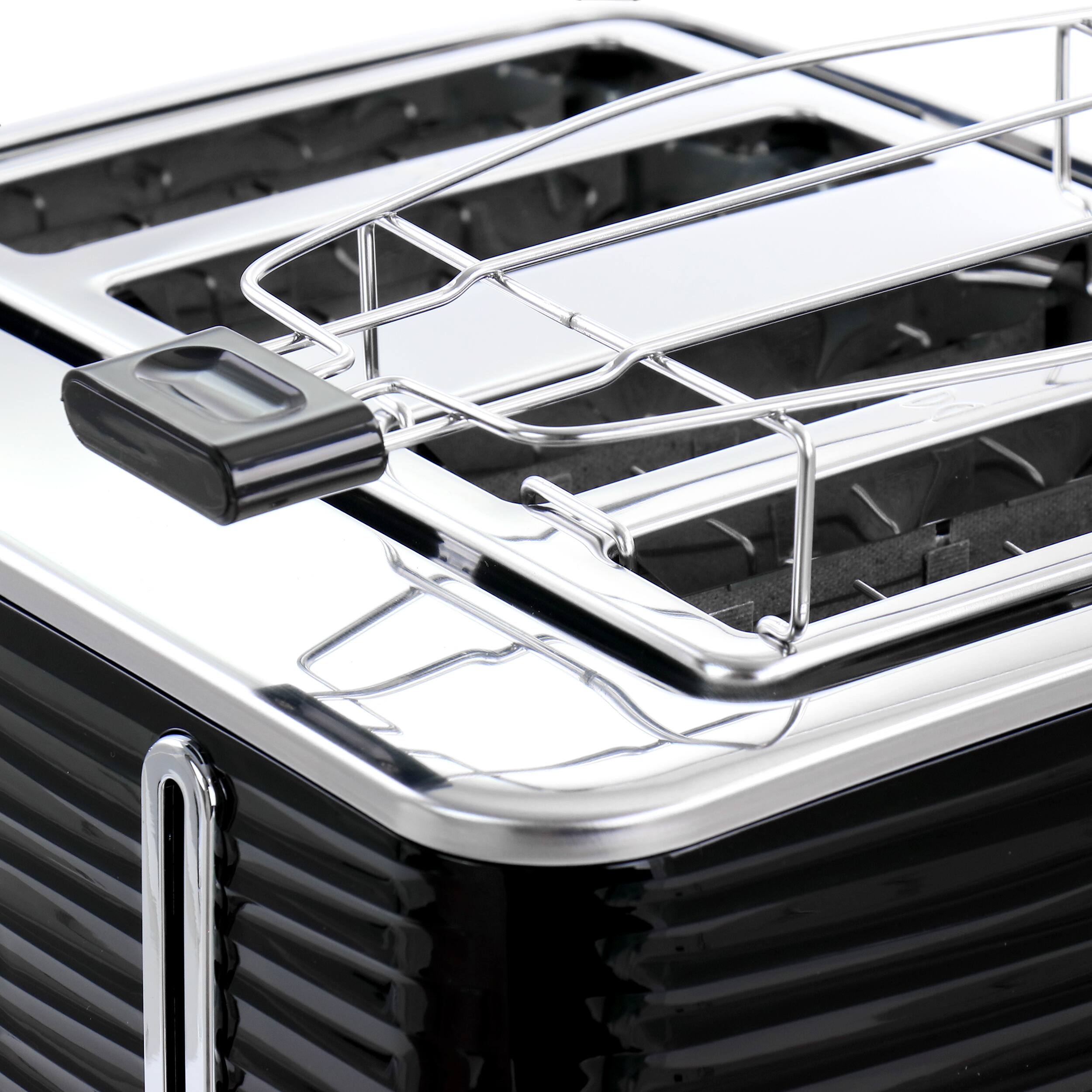 Left. Russell Hobbs - Russell Hobbs Retro Style 4 Slice Toaster in Black - Black.