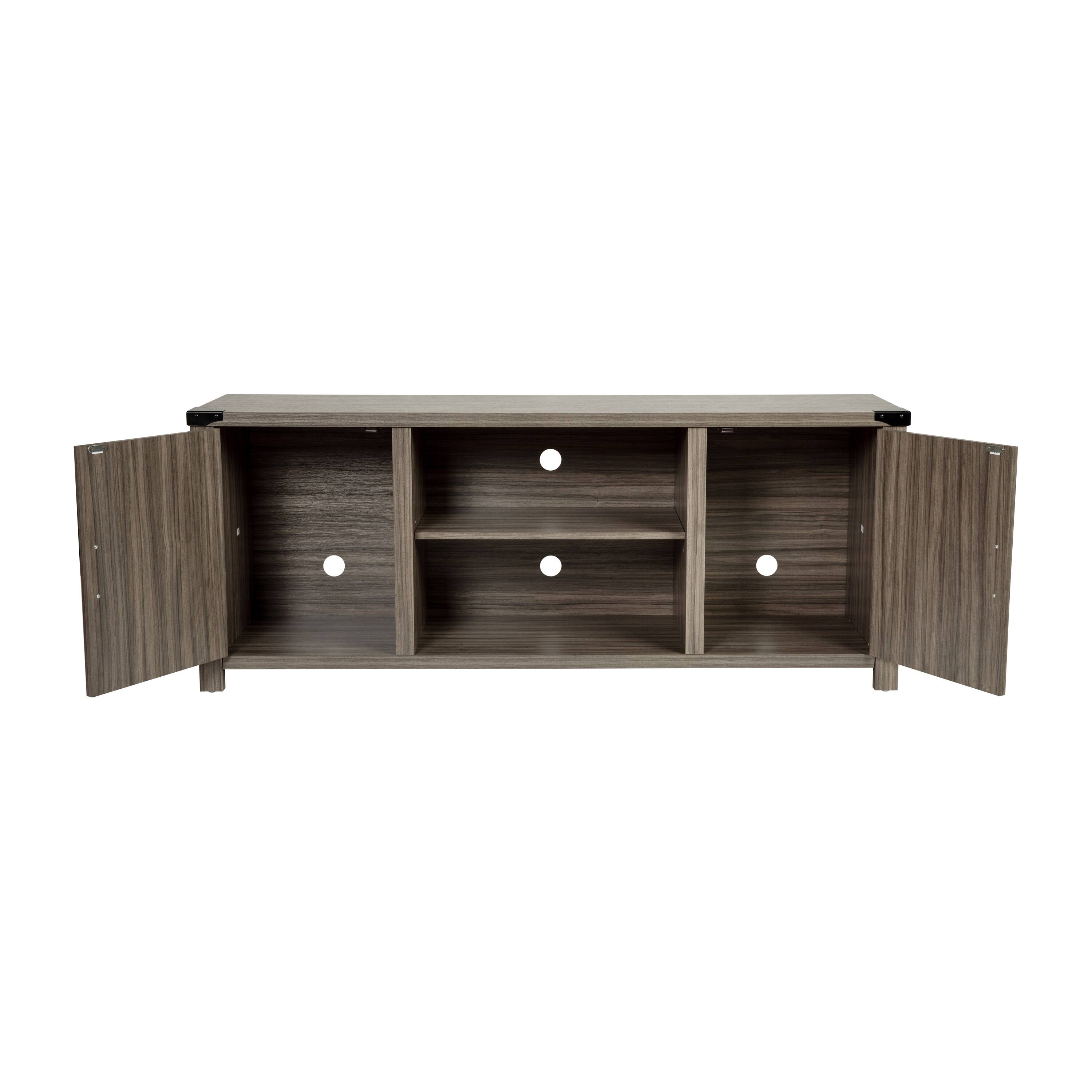 Alt View 8. Emma + Oliver - 59 Inch Barn Door TV Stand Fits up to 65" TV's with Adjustable Shelf - Gray.