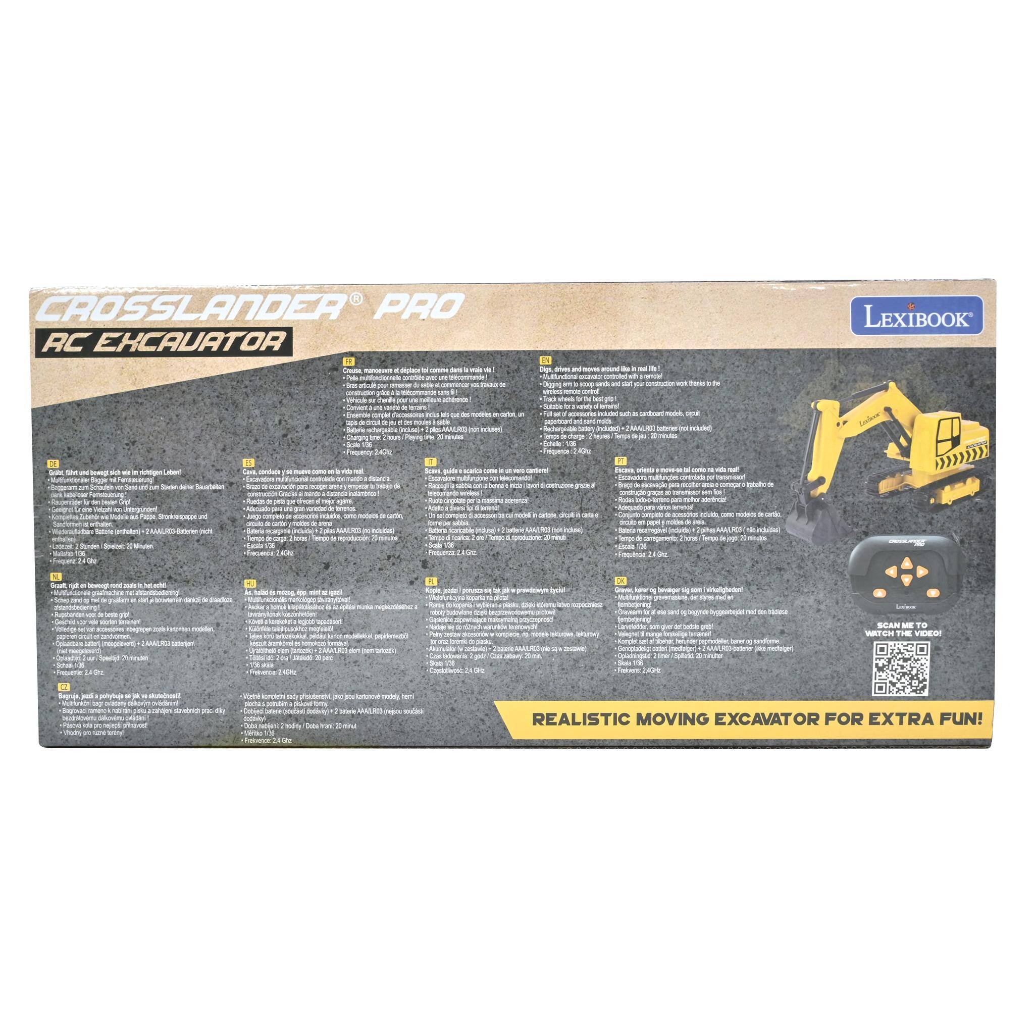 CROSSLANDER PRO AC EXCAVATOR  
LEXIBOOK  

Create to ther  
deplace : comme date was it 25 DU 20g a  
Digs, drives and mores amound is 1 Oggang m mg sands and  
de theis  
n vente de  
Std  
2  
: be I NOWS ud " carboard models orgul  
Salle  
N 240kc  
FOOM  
[chele] Frigence 143g  
included  
Scibe 5ht und bewegs kt Sugar disner ON N state 2 WAALA03  
Cara, conduce nuen disance 1 cardin, modes 2 plas MALROS 40%  
Scare poda varia CONTAIN 2  
on no!  
grace. doll CH  
Escois veg U. comic x TV DOG - papel - di dute 3 minuts *Bcala  
Graph  

V it GORUMMAD  
notur  
Dliver low  
Cater  
hidea  
SCAN ME TO WATCH THE VIDEO!  
& 20  
2.2kc  
&  
poctura Cobled pepped