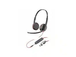 HP - Poly Blackwire 3225 Stereo USB-C/3.5mm Headset, Wired, On-ear, 7.4ft Cable, Omni-directional Mic (Bulk)