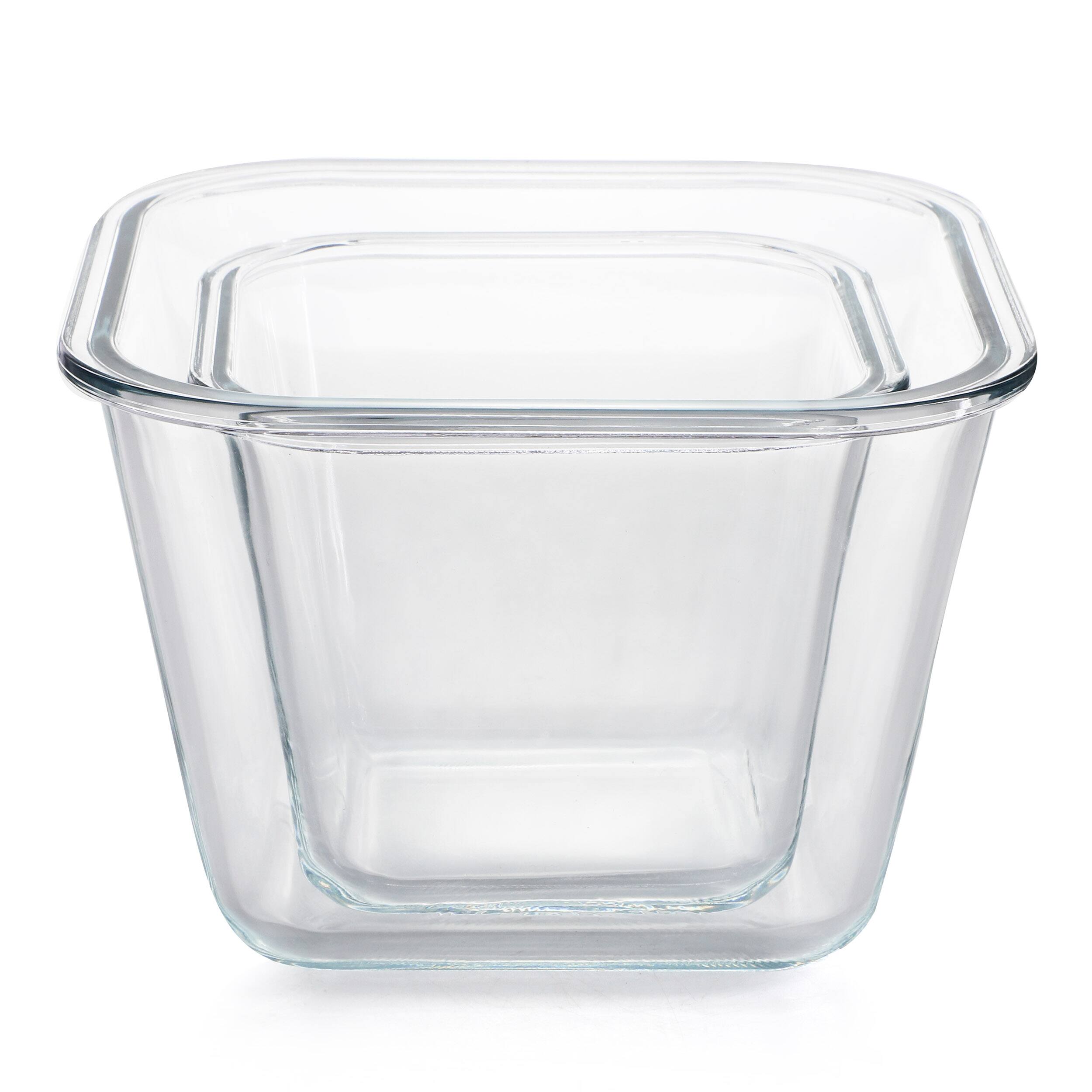 Alt View 1. Gibson - Gibson Home House Specials 4 Piece Borosilicate Glass Square Storage Container Set with Snap Lids - Clear.