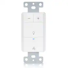 Front. Akicon - Akicon Single Pole LED Dimmer Switch for Bathroom Exhaust Fan with Light in White - White.