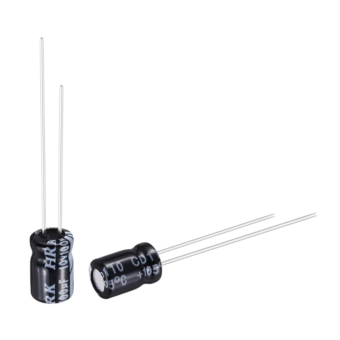 Unique Bargains - 100uF 10V 5x7mm Electrolytic Capacitor, Radial Leads Aluminum, 50pcs, 105C High Temp for TVs, LCD Monitor, VCD - Black