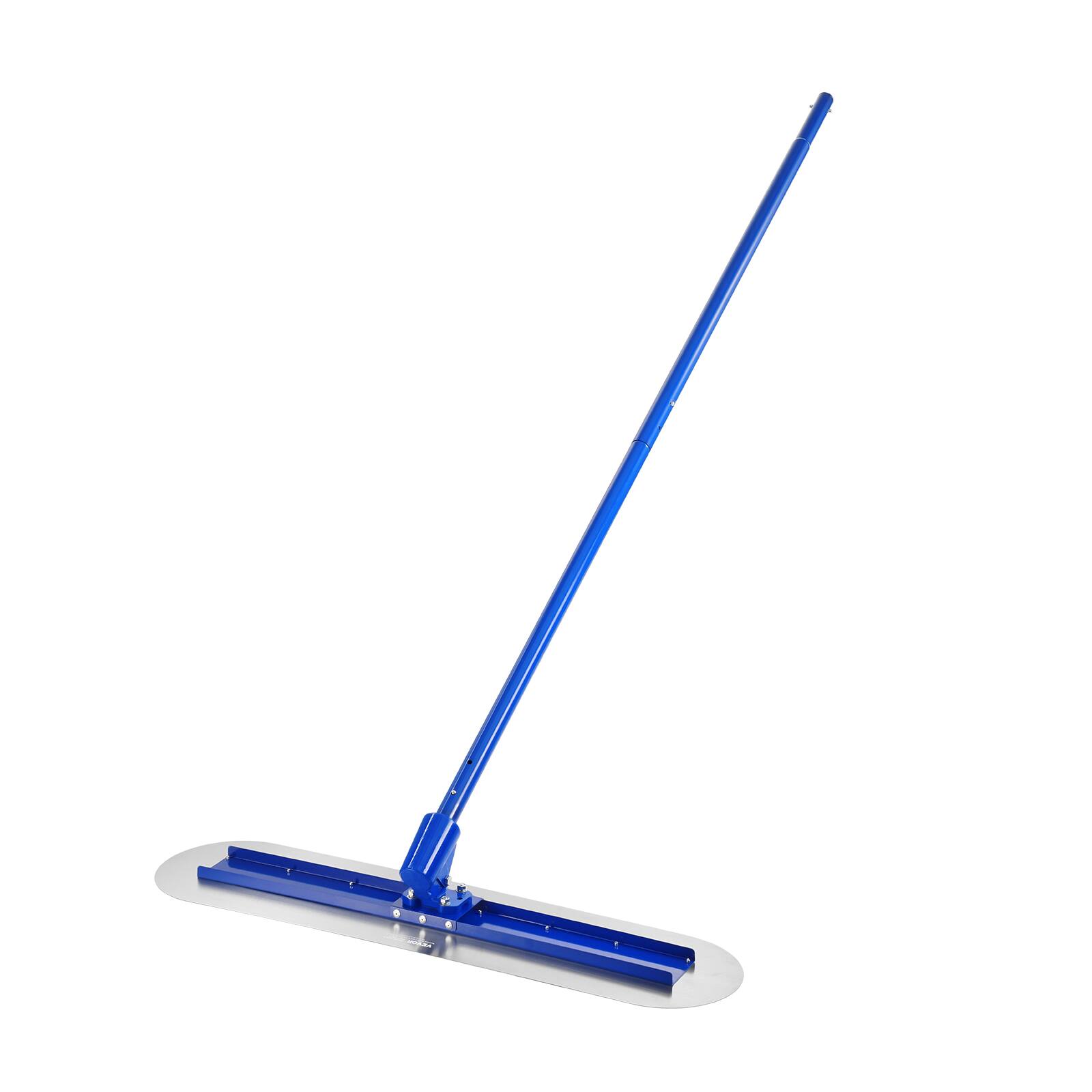 Front. VEVOR - Bull Float Magnesium Concrete Float, 47.24 x 7.28 Inch Round End Concrete Float Tool with 4 Aluminum Alloy Replaceable - Blue.
