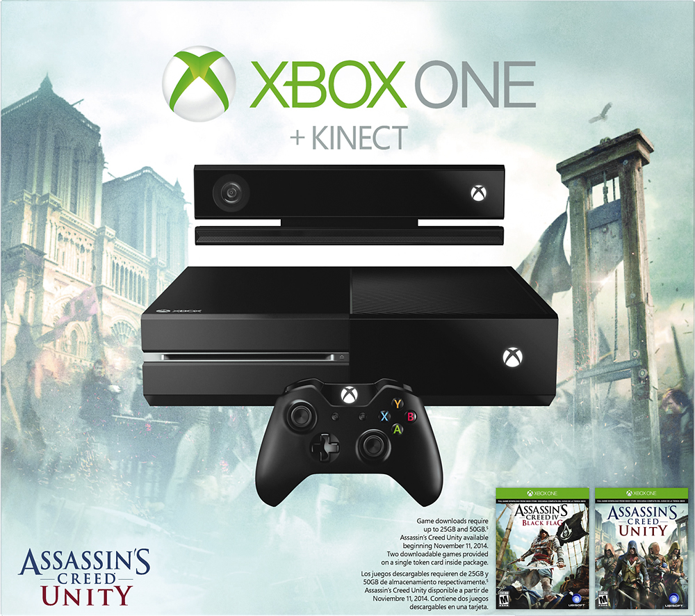 Best Buy Microsoft Xbox One With Kinect Assassin S Creed Unity Bundle Black 6rz 00118