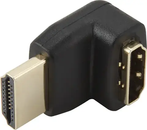 Front. Dynex™ - Right-Angle Male HDMI-to-Female HDMI Adapter - Black.