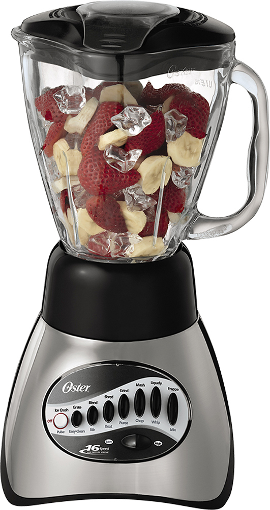 Oster - Oster® Classic Series 16-Speed Blender - Brushed Nickel w/ Skirt - Glass Jar - NEW UPDATED LOOK! - Nickle