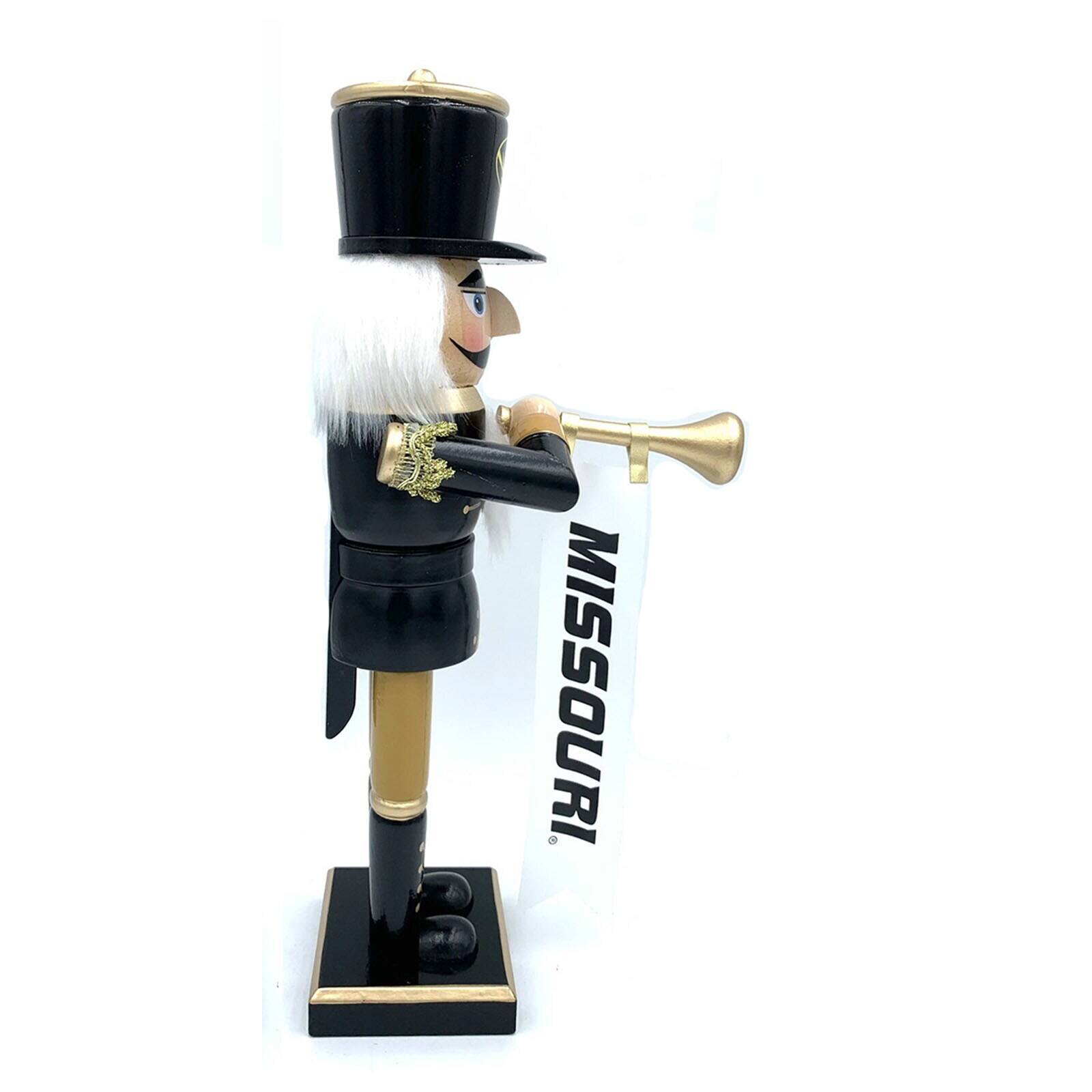 Alt View 1. Santa's Workshop - Missouri Tigers 14" Bugler Nutcracker - Black.