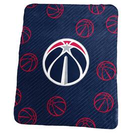 Logo Brands - Washington Wizards 50" x 60" Repeating Logo Classic Plush Throw Blanket - Multicolor