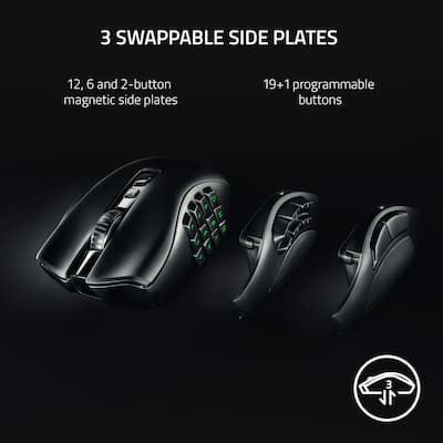 Razer Naga V2 Pro MMO Optical Gaming Mouse with Interchangeable Razer Naga V2 Pro MMO Optical Gaming Mouse with Interchangeable