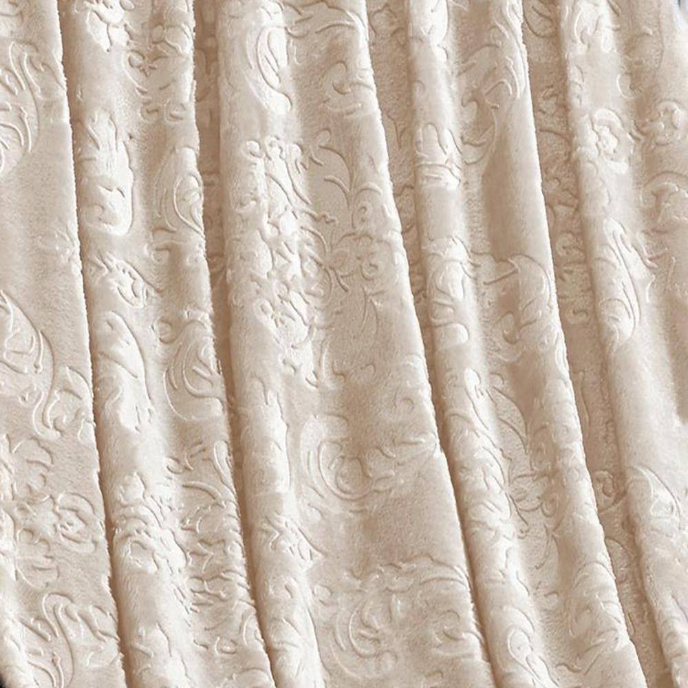 Alt View 3. Noble House - Versailles Ultra Soft Plush Contemporary Embossed Pattern All Season 50" x 60" Throw Blanket, Taupe - Taupe.