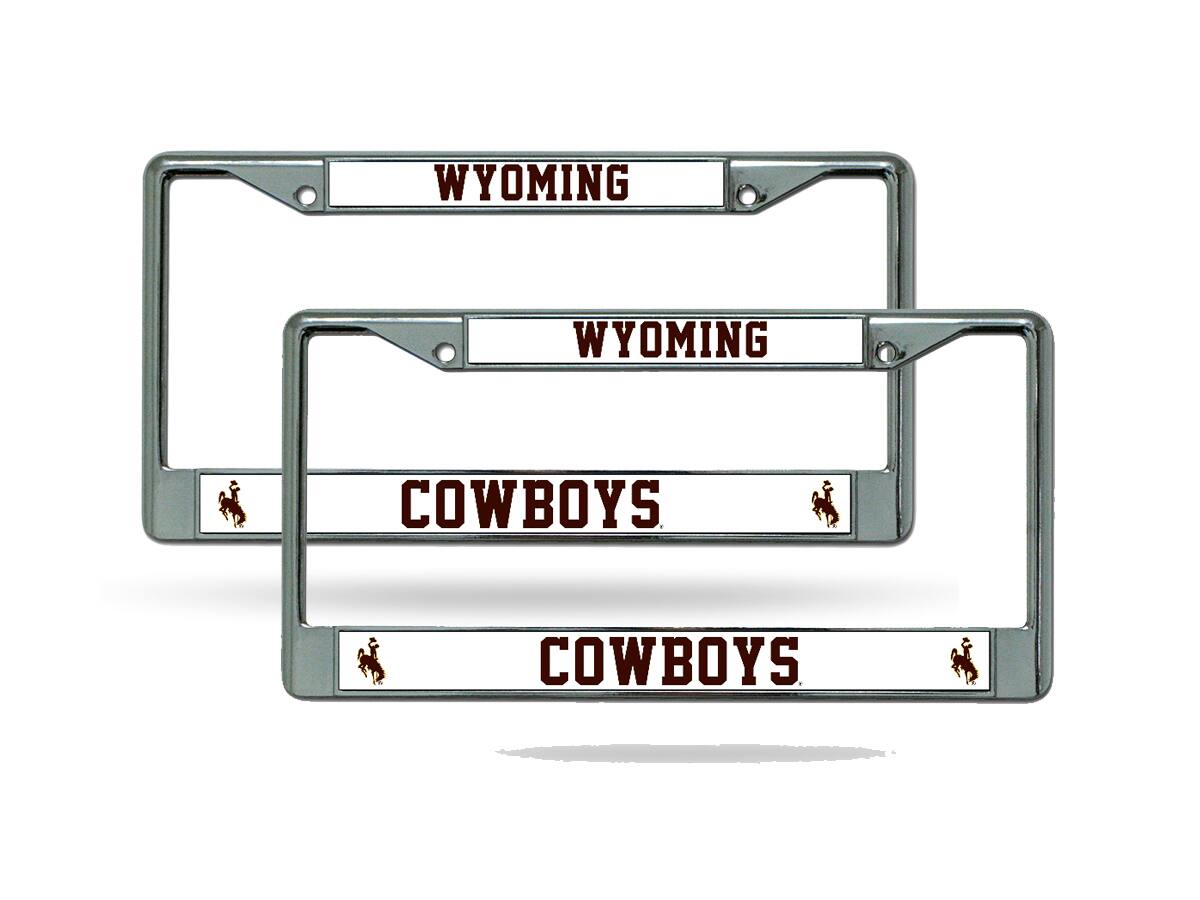 Wyoming Cowboys Chrome Metal License Plate Frame - Set of 2 Frames